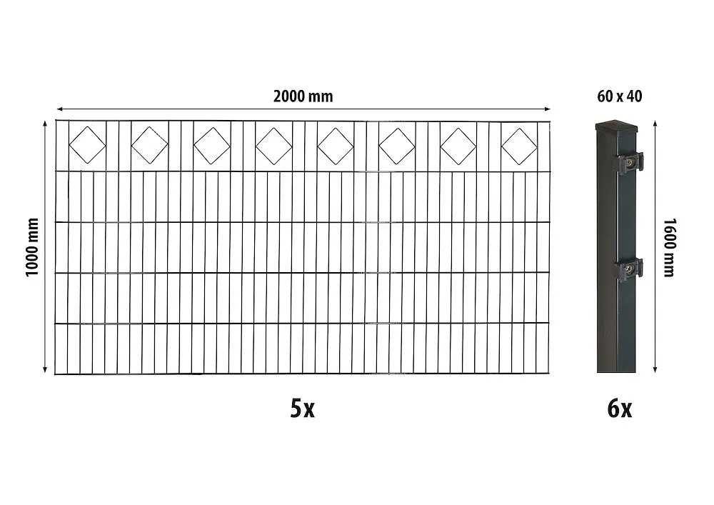 Dekor-DS-Mattenzaun-Set 1000