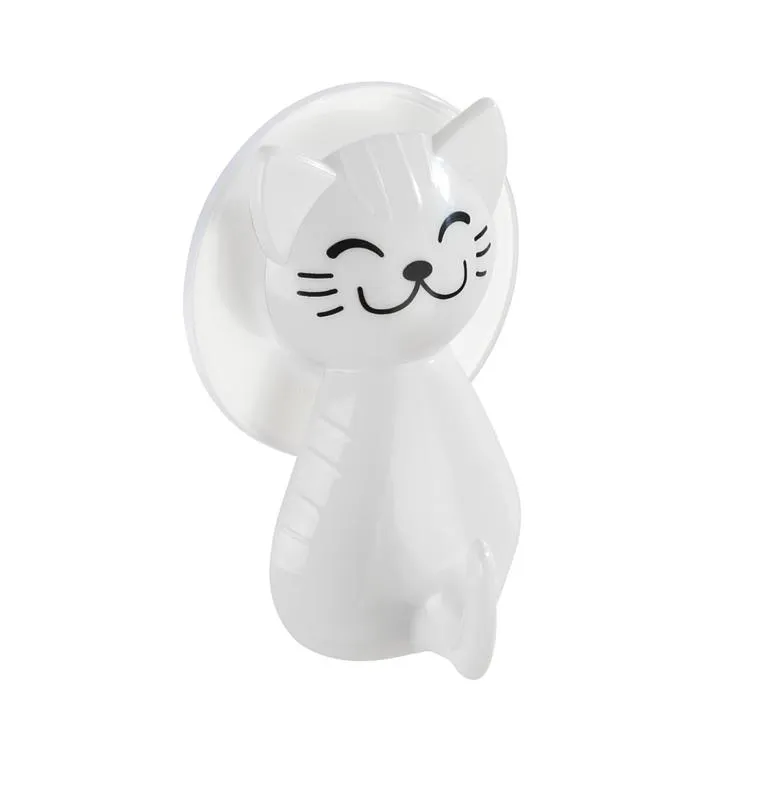 Saughaken Katze, wei&szlig;