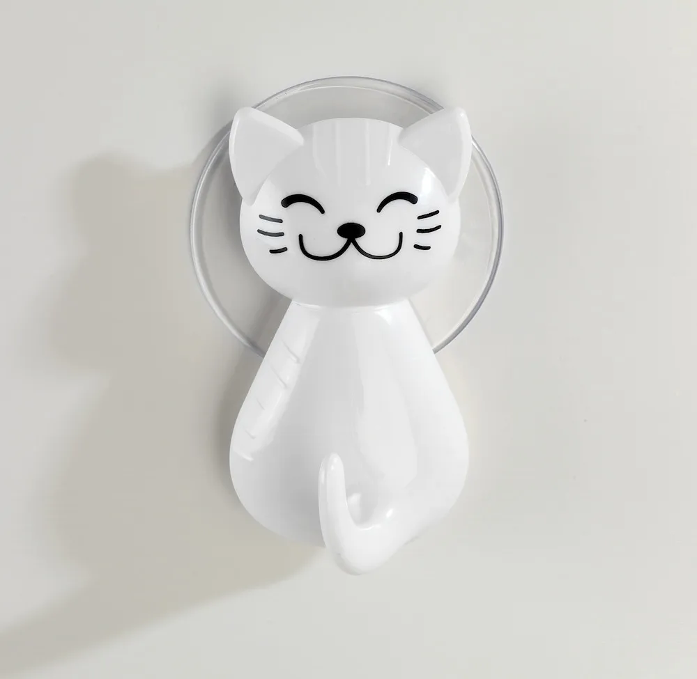 Saughaken Katze, wei&szlig;