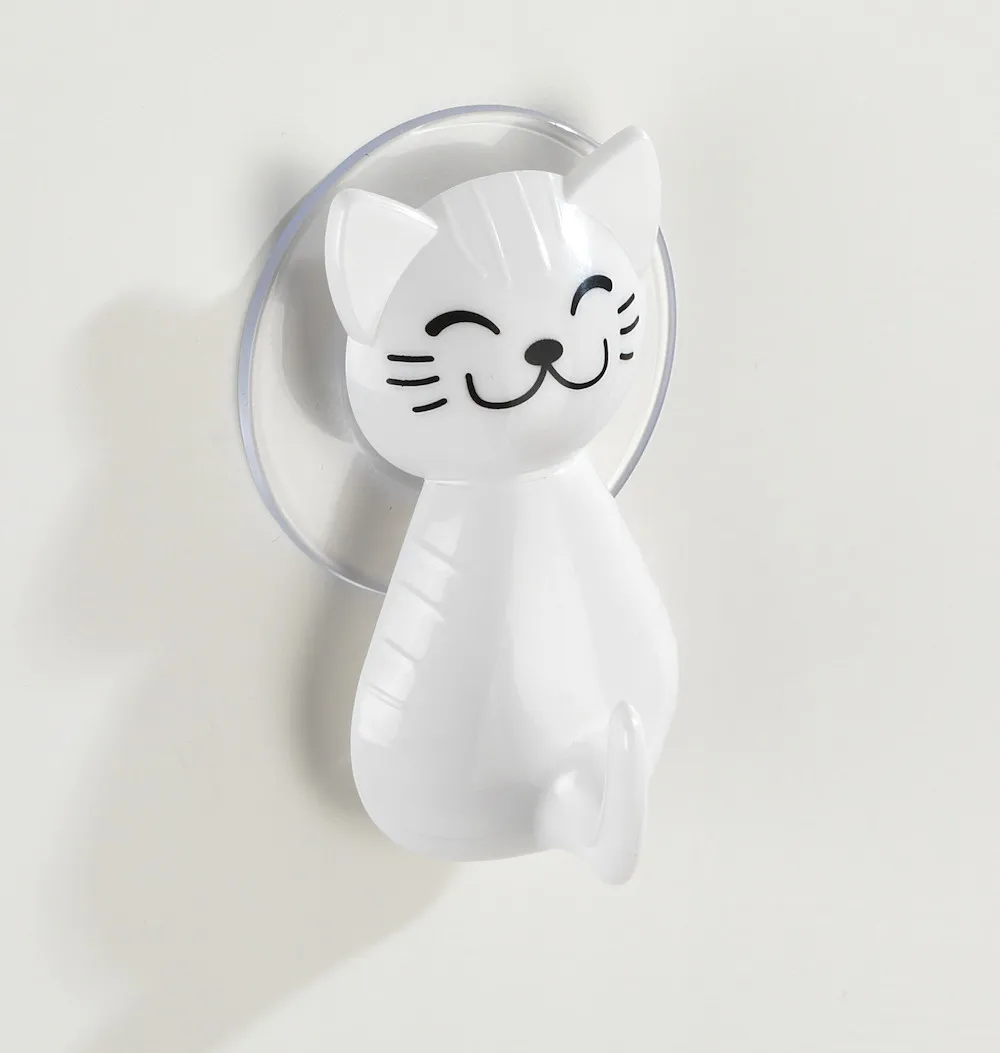 Saughaken Katze, wei&szlig;