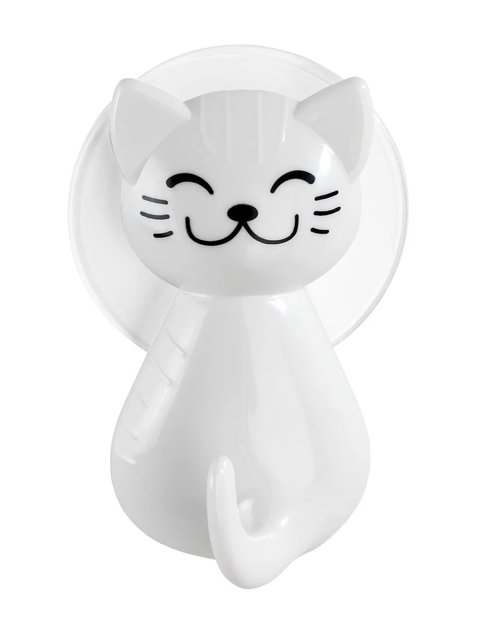 Saughaken Katze, wei&szlig;