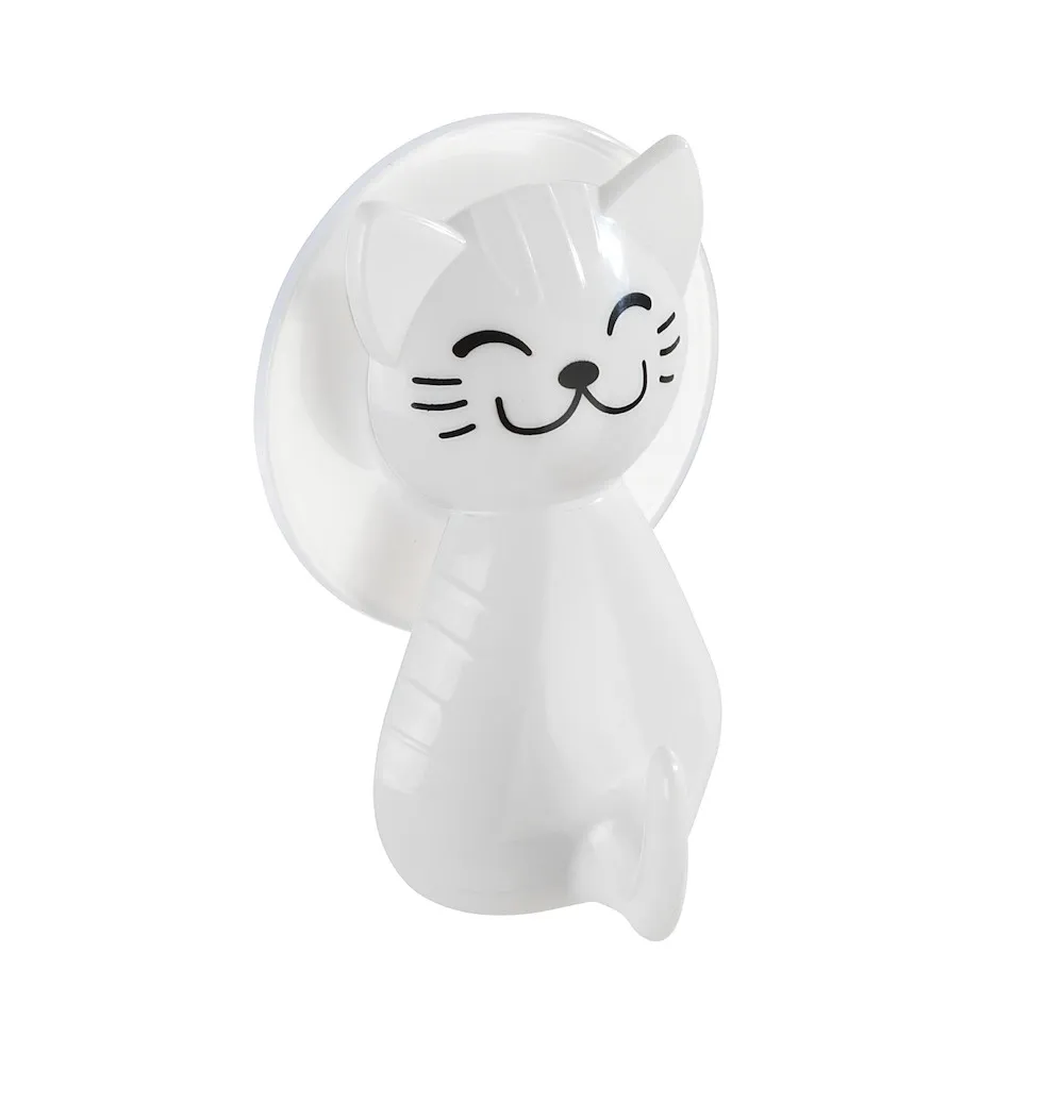 Saughaken Katze, wei&szlig;