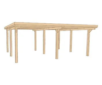 Flachdach-Carport 618 Gr. 1