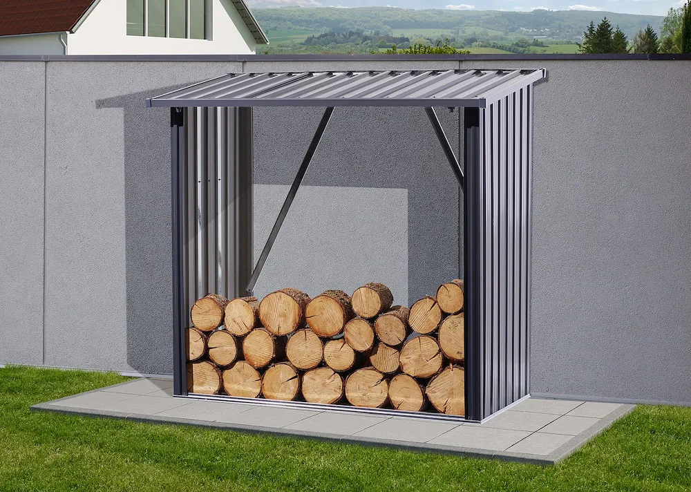 Holzunterstand anthrazit