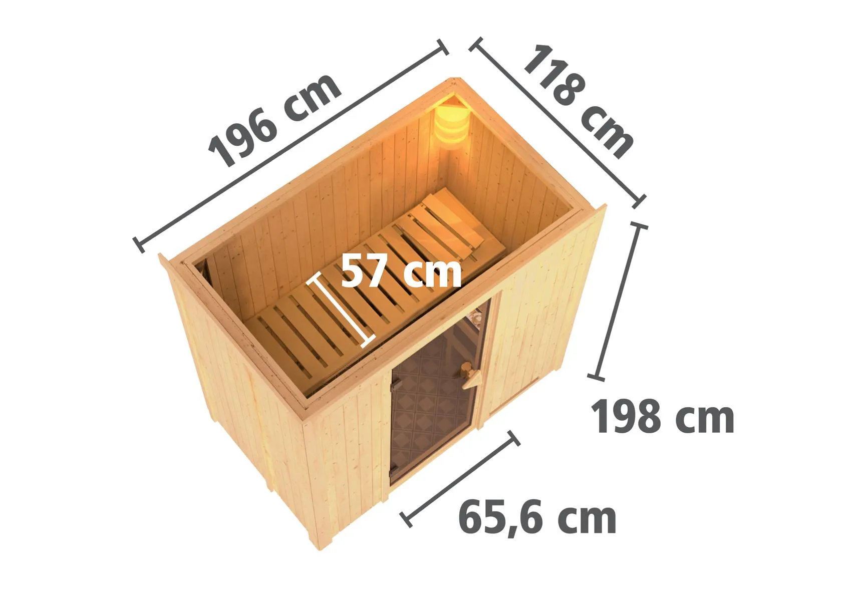 Sauna Variado Front, o. Zub.