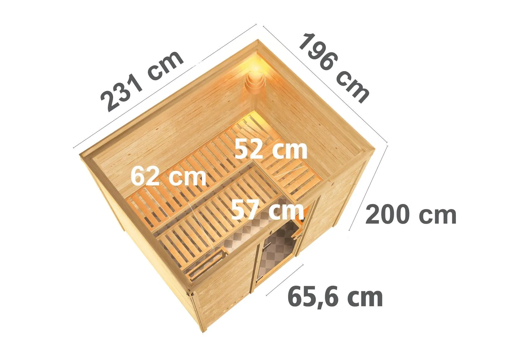 Sauna Sonara Front o. Zub.