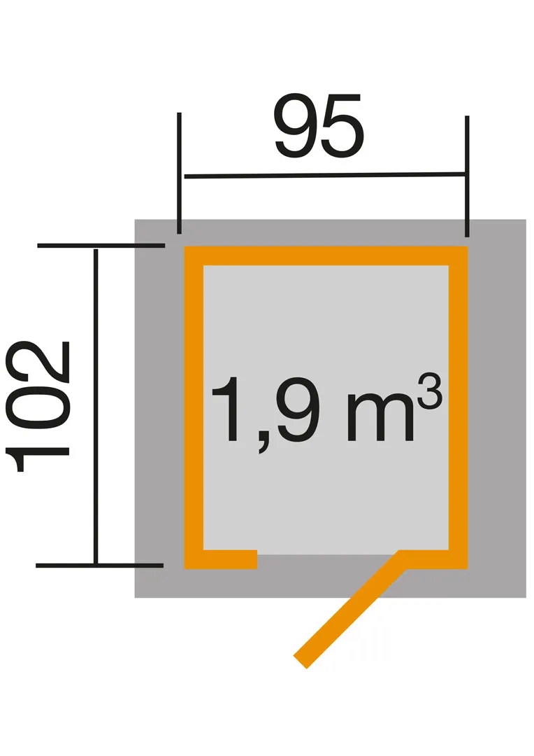 Gartenhaus 367, anthrazit