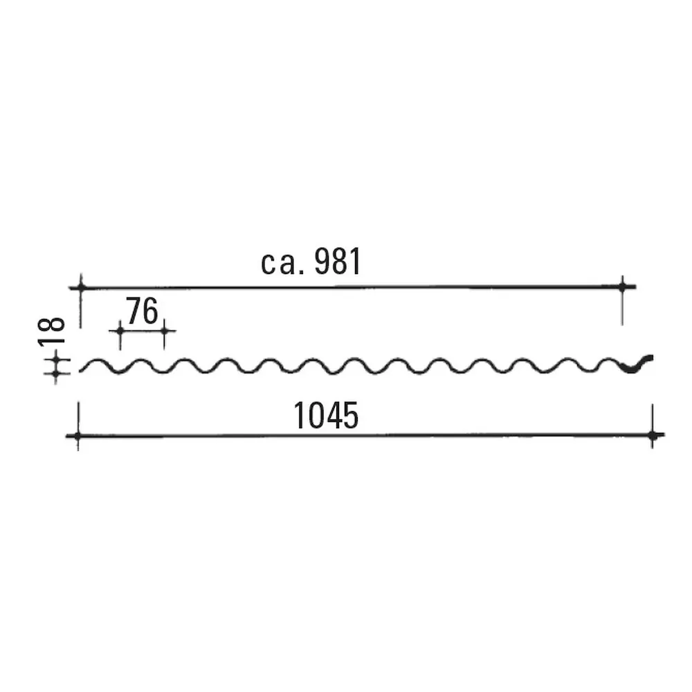 Acrylglas Wellpl. S 76/18 rd.