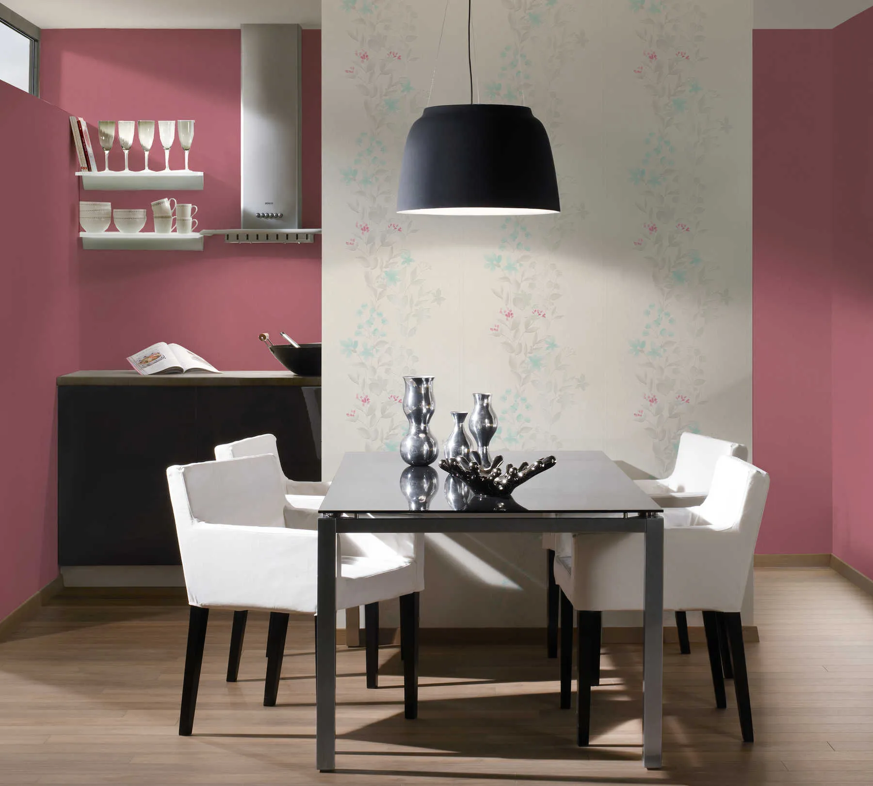 Vliestapete AS Blooming Uni, altrosa