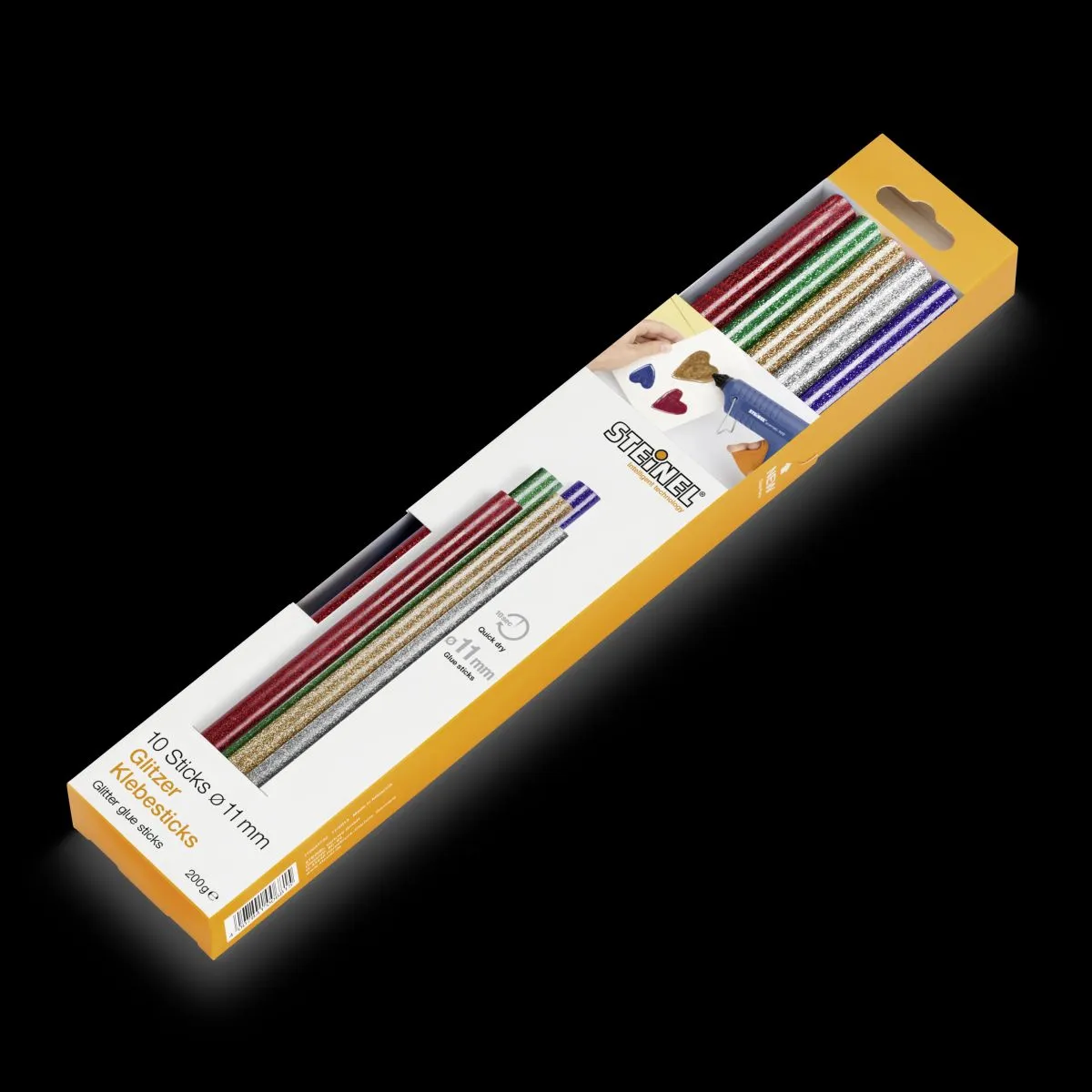 Klebesticks Glitzer farb-sort.