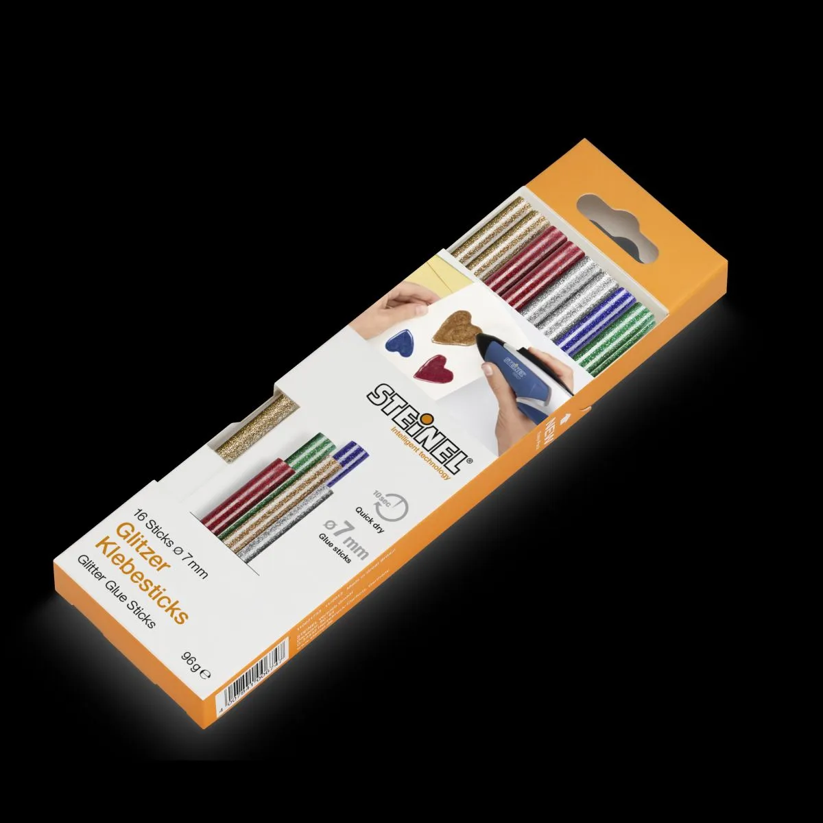 Klebesticks Glitzer farb-sort.