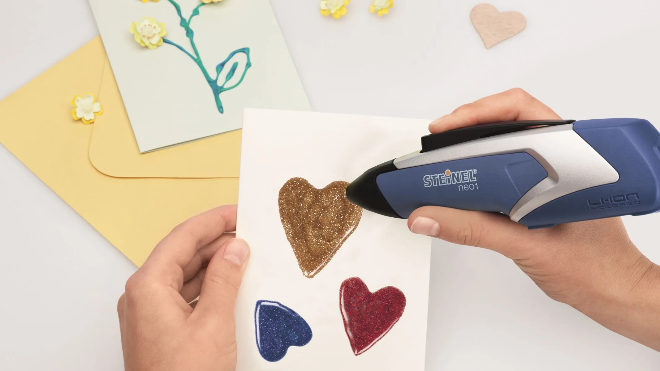 Klebesticks Glitzer farb-sort.