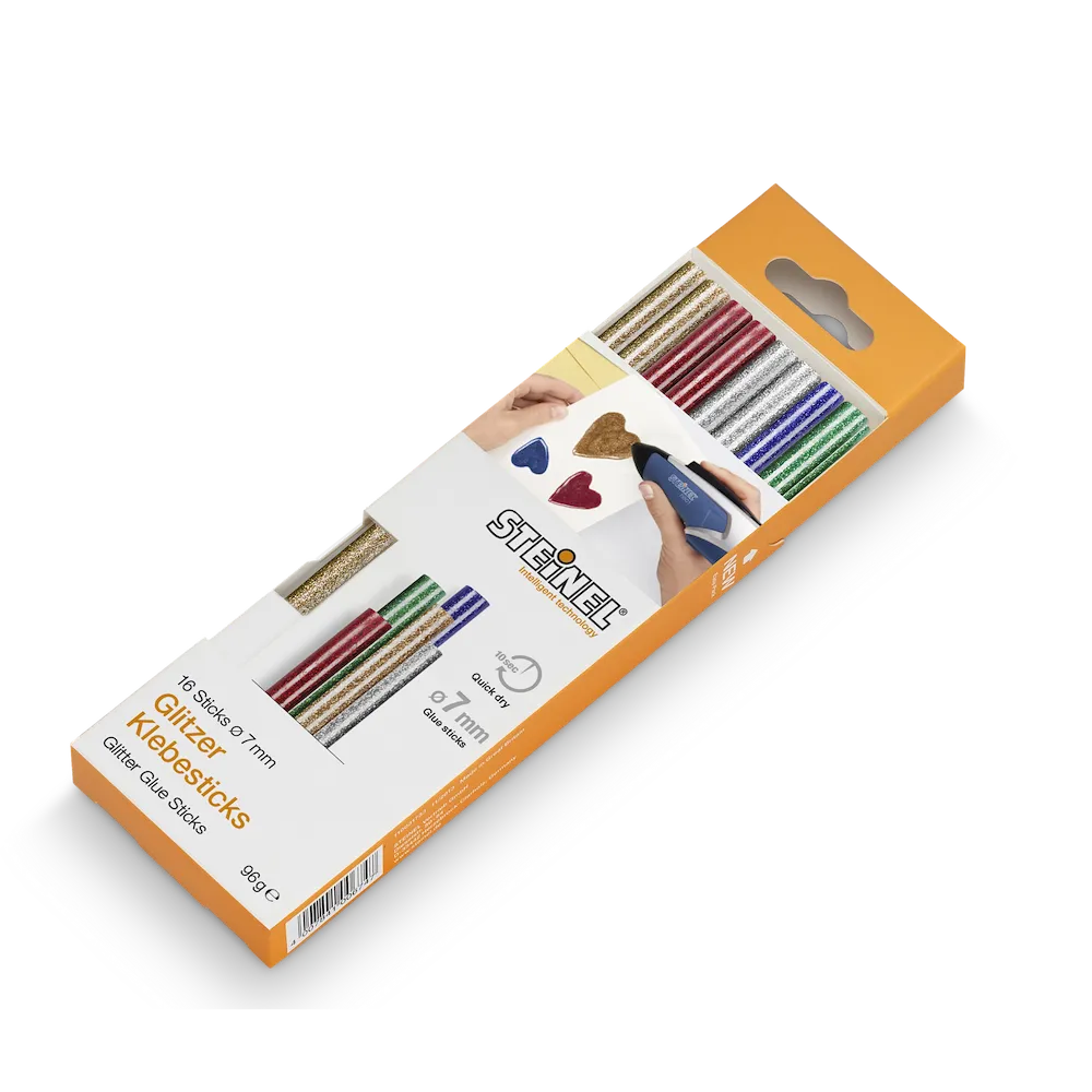 Klebesticks Glitzer farb-sort.