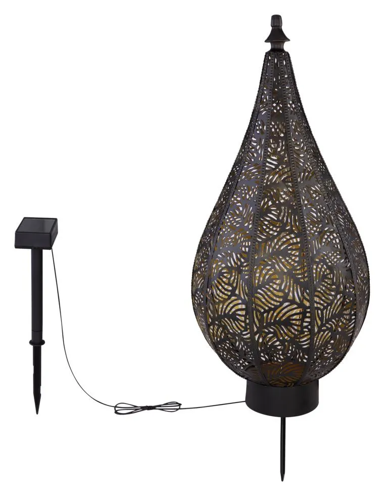 Solarleuchte Metall schwarz goldfarben,