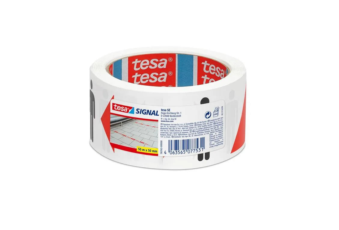 tesa&reg; Signalband rot/wei&szlig;