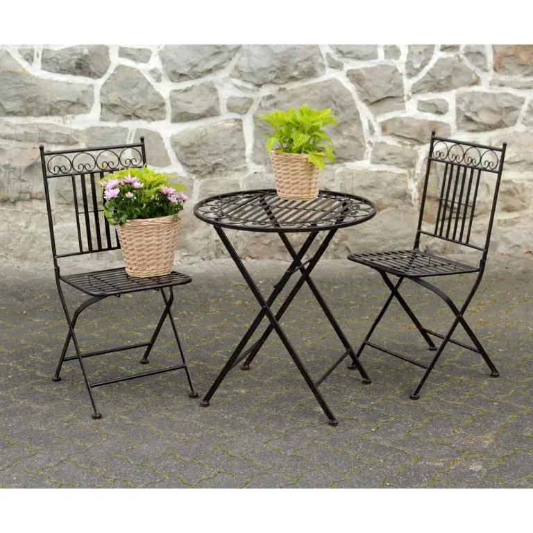 Metall-Tischset mit 2 St&uuml;hlen  62,9x62,9
