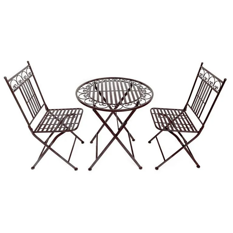 Metall-Tischset mit 2 St&uuml;hlen  62,9x62,9