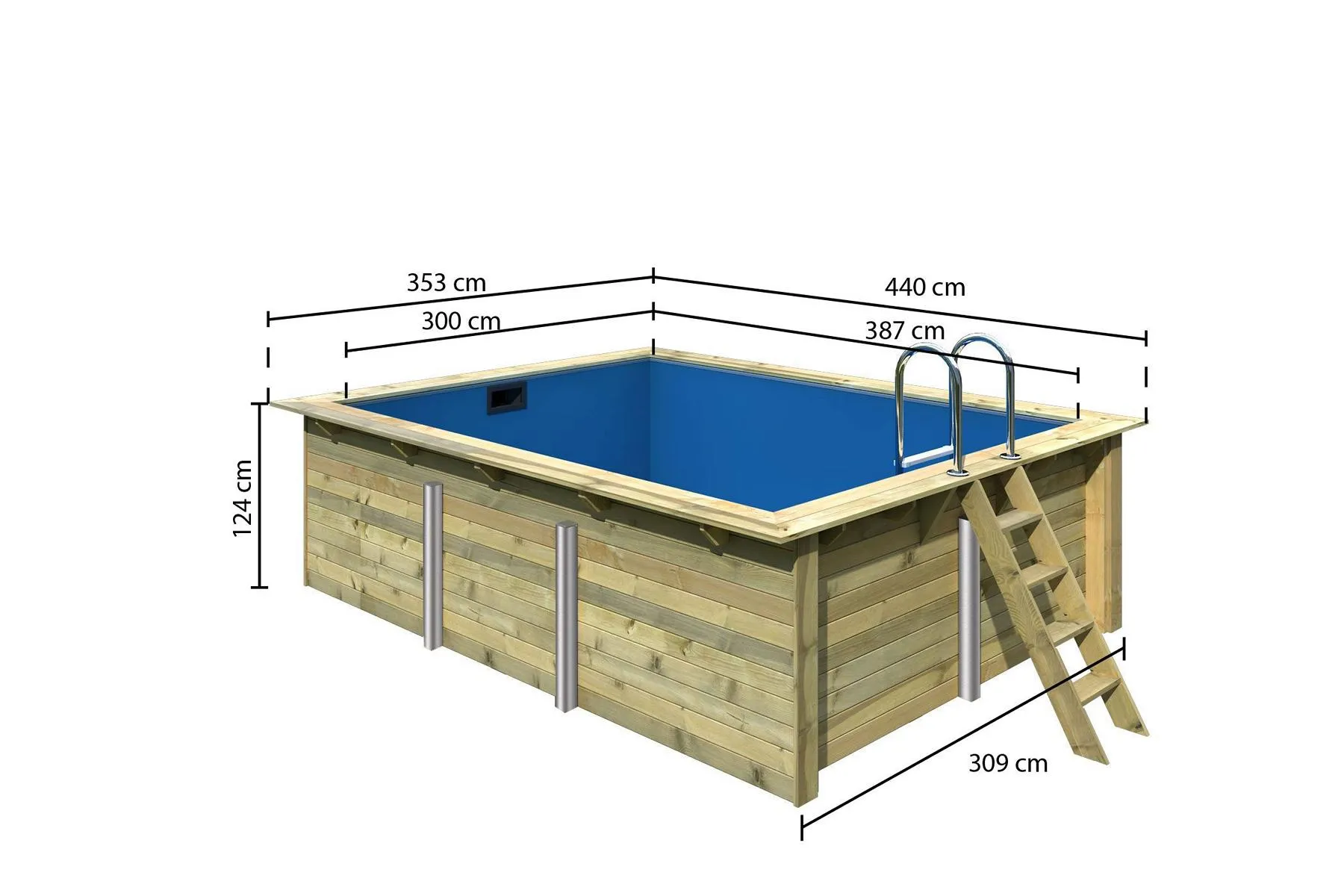 Pool Rechteck 44mm Gr&ouml;&szlig;e 2 KDI