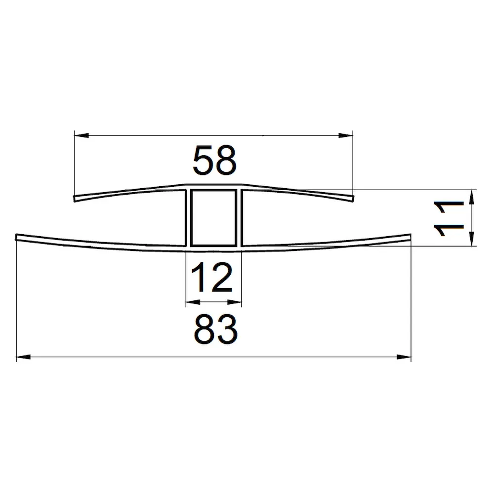 Polycarbonat H-Profil 2000 mm