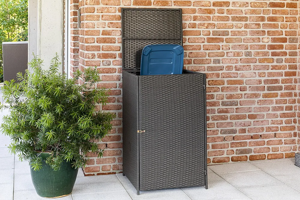 M&uuml;lltonnenabdeckung grau