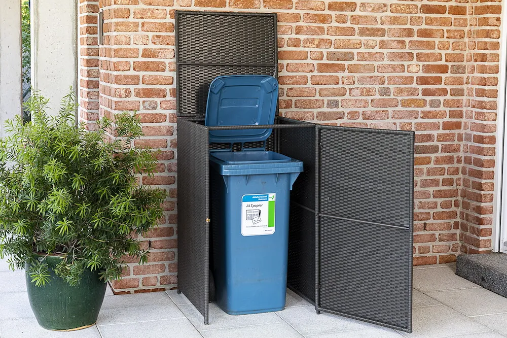 M&uuml;lltonnenabdeckung grau