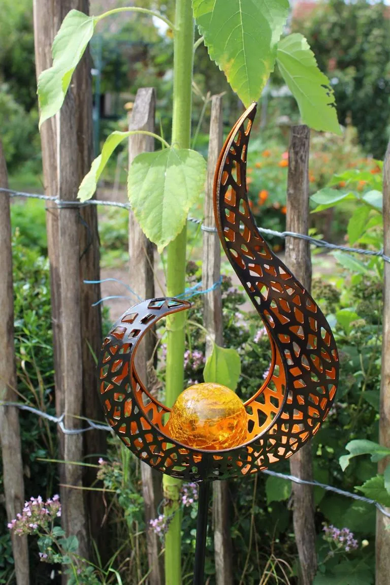 Solarleuchte Metall sw/gold