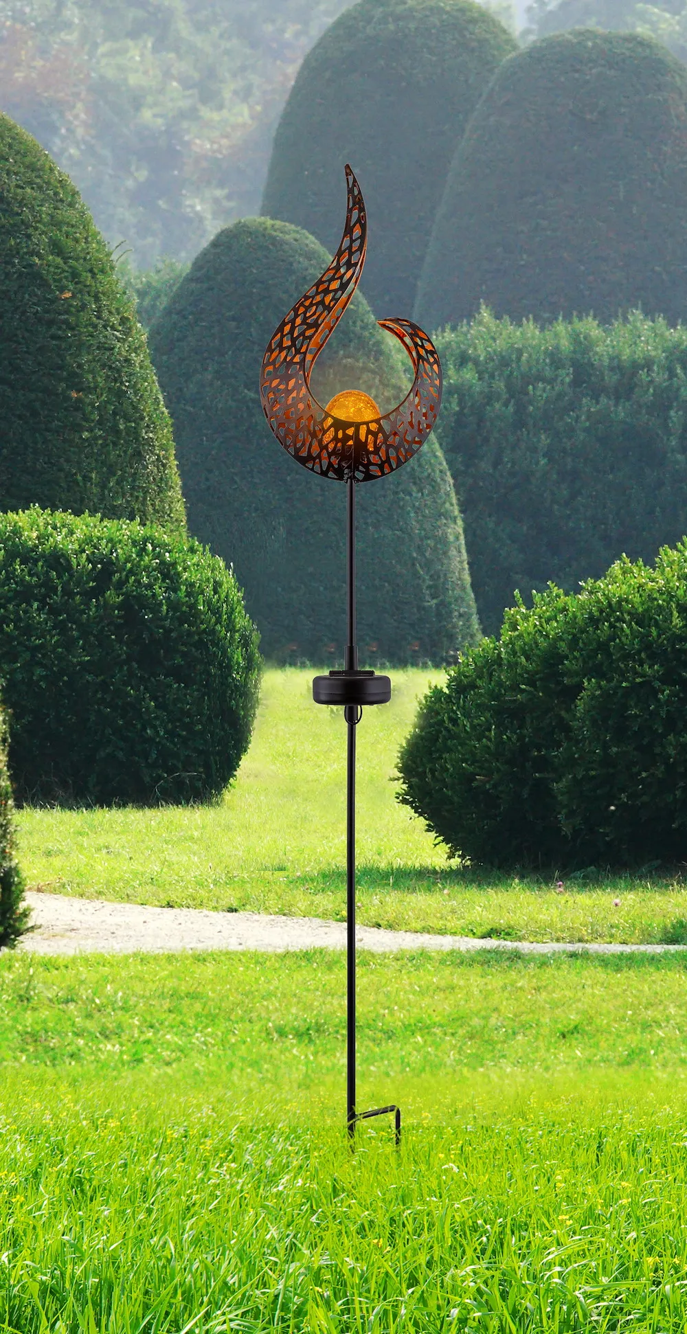 Solarleuchte Metall sw/gold