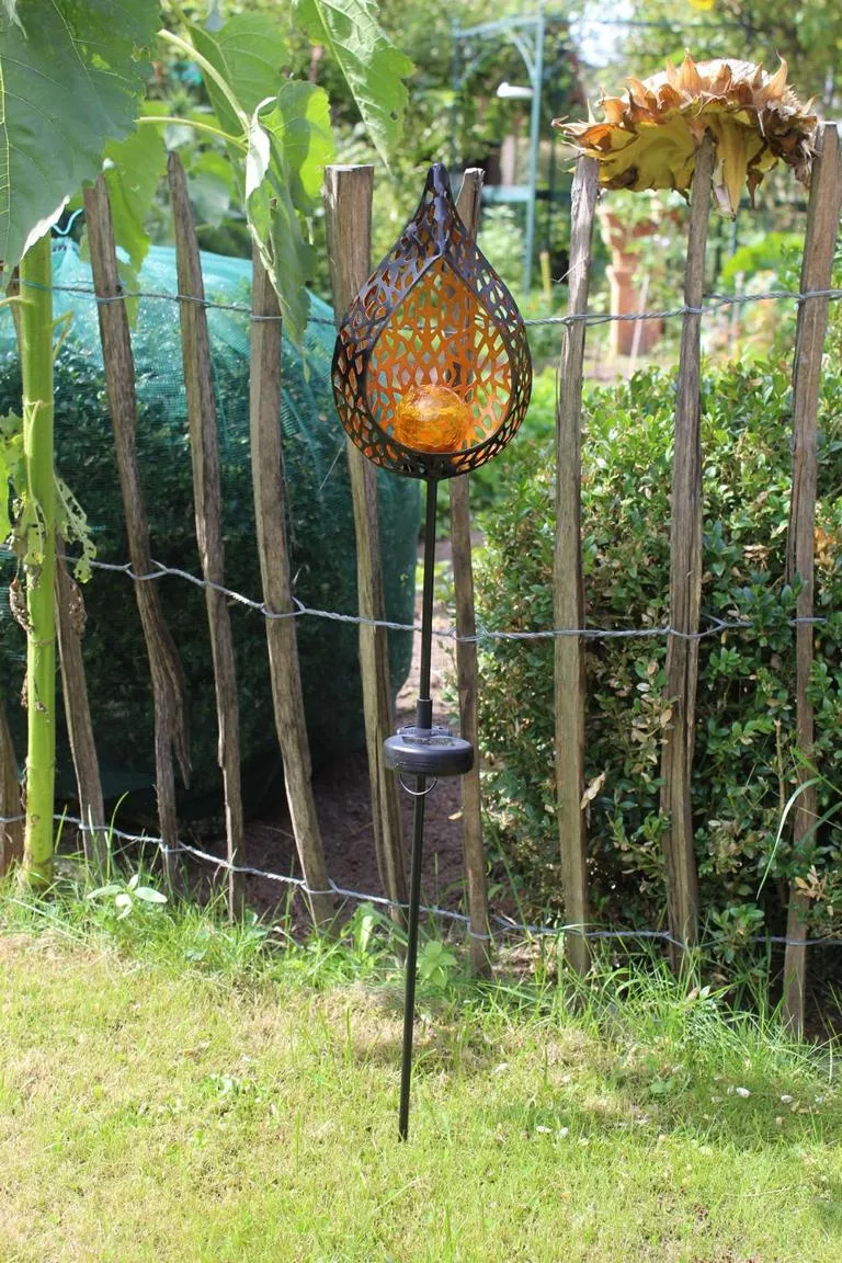 Solarleuchte Metall sw/gold