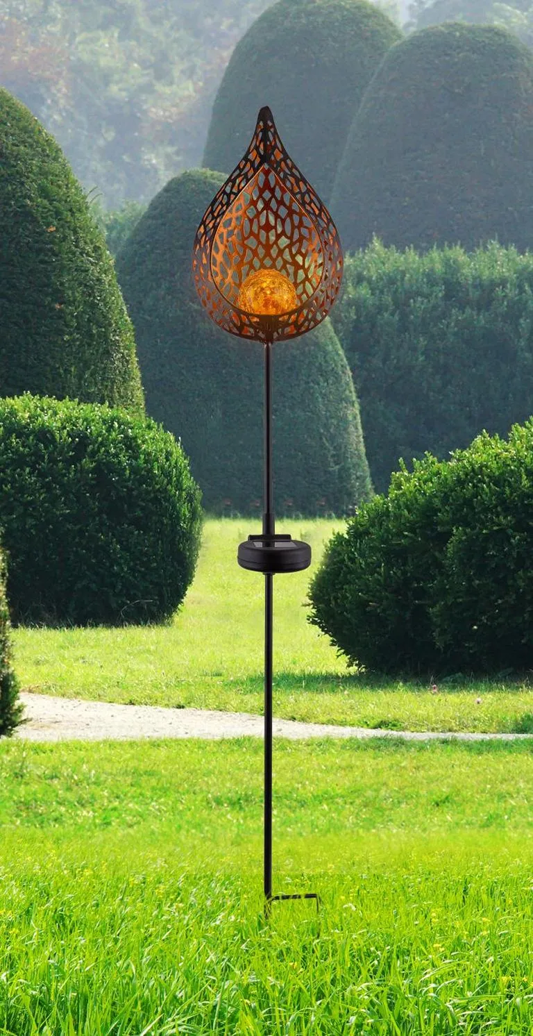 Solarleuchte Metall sw/gold