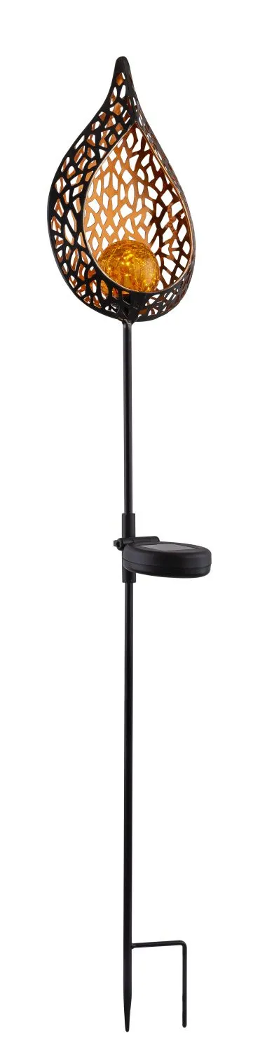 Solarleuchte Metall sw/gold