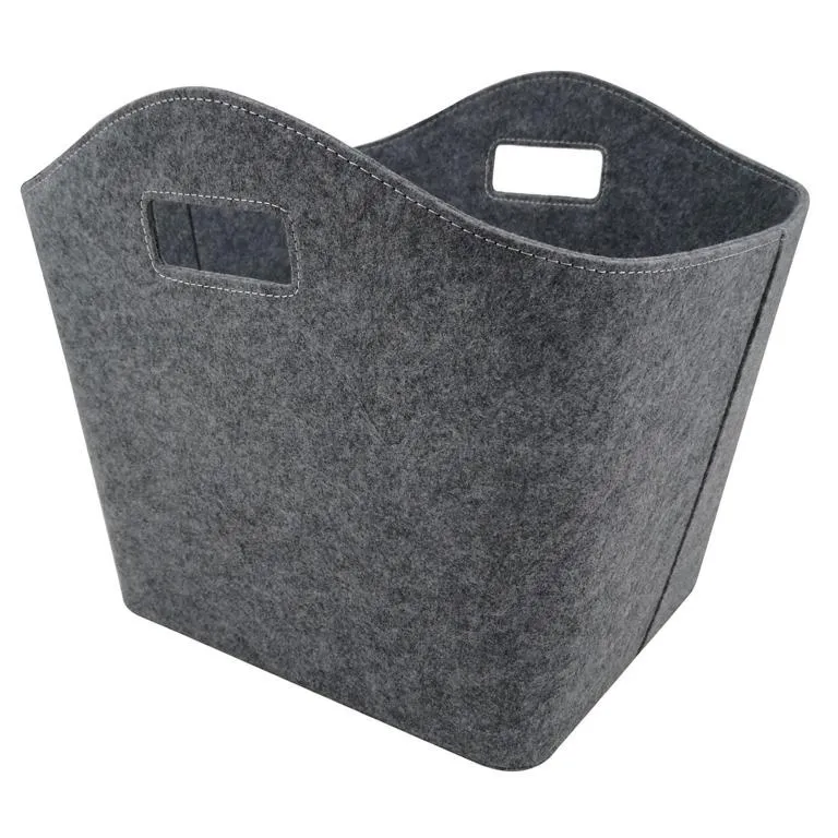 Kaminholztasche, grau, eckig