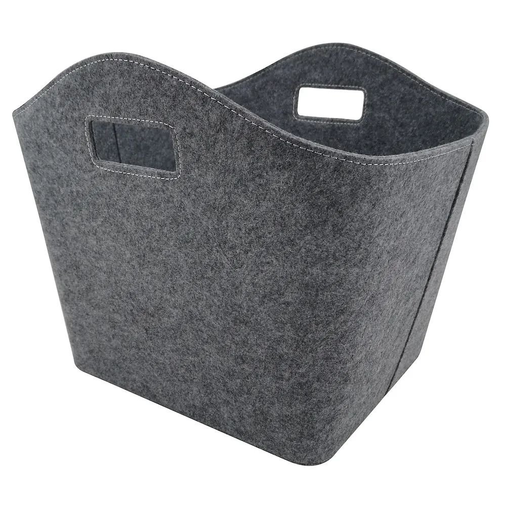 Kaminholztasche, grau, eckig