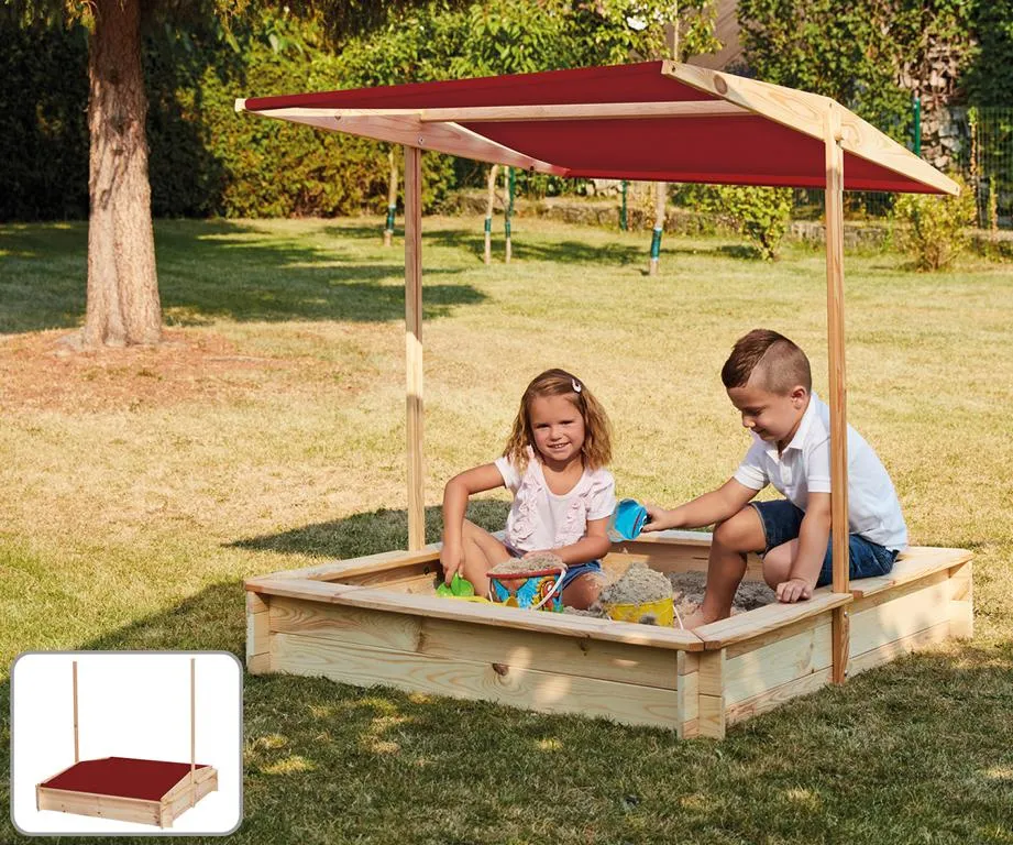 Sandkasten mit Dach