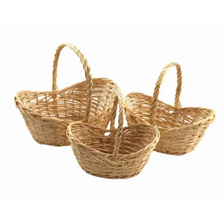 Dekokorb, oval wei&szlig;e Weide 33x21H18/32 c