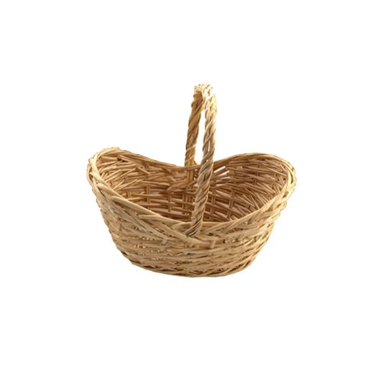 Dekokorb, oval wei&szlig;e Weide 33x21H18/32 c