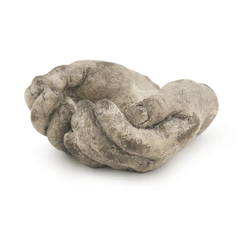 Pflanzgef&auml;&szlig; ""H&auml;nde"" Fb. Antik Wei&szlig;, Po