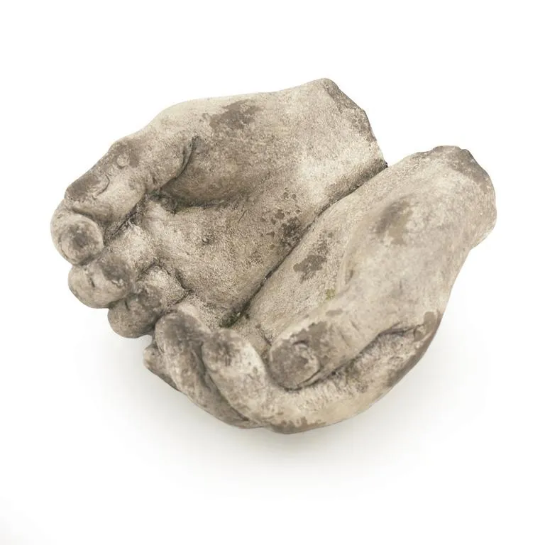 Pflanzgef&auml;&szlig; ""H&auml;nde"" Fb. Antik Wei&szlig;, Po