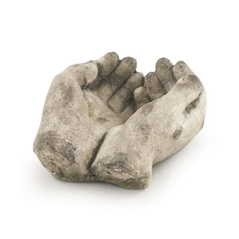 Pflanzgef&auml;&szlig; ""H&auml;nde"" Fb. Antik Wei&szlig;, Po