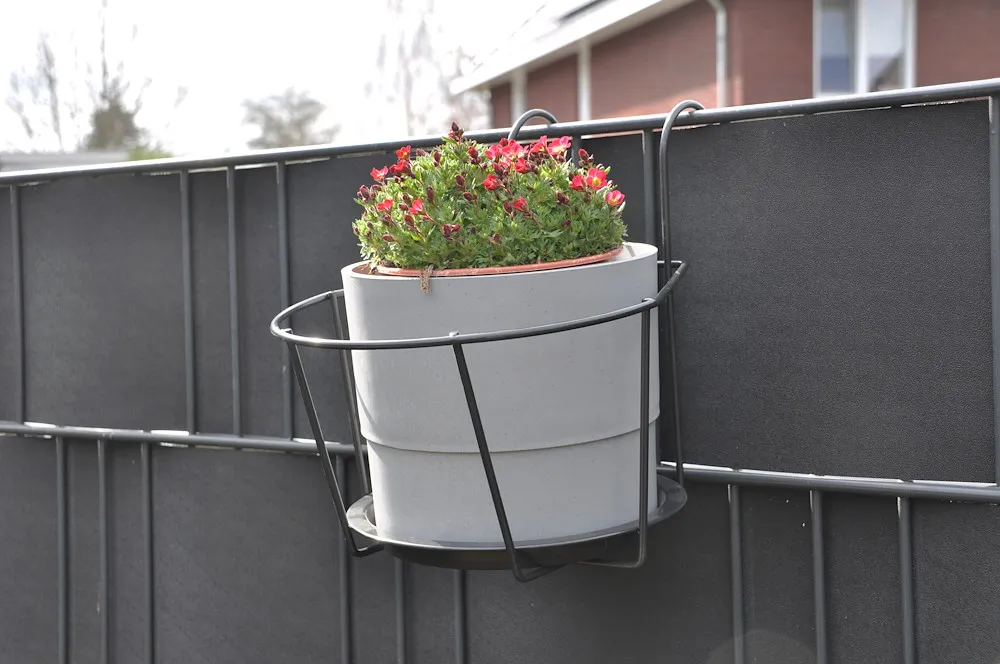 Balkonblumentopfh&auml;nger grau L