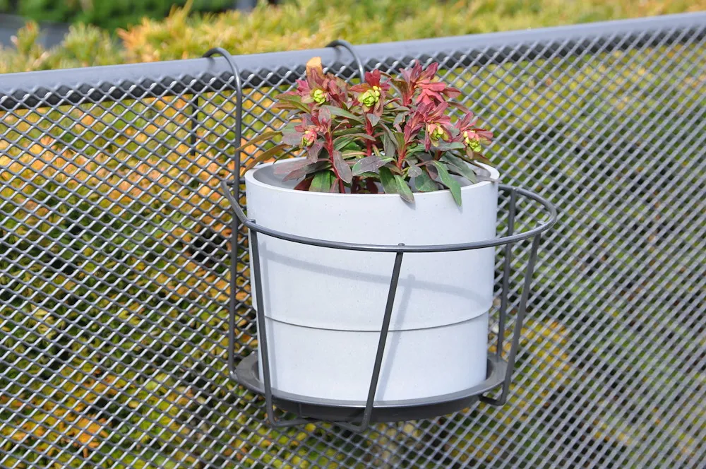 Balkonblumentopfh&auml;nger grau L