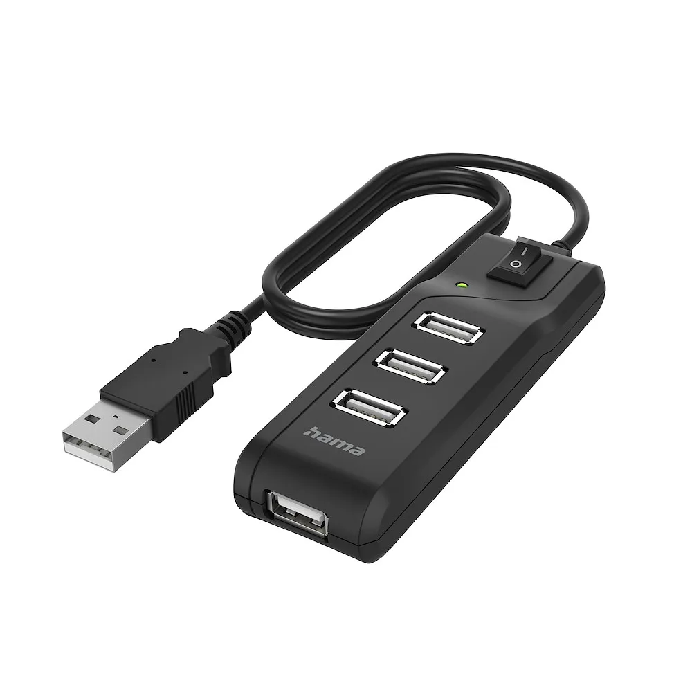 USB-2.0-Hub 1:4 Schwarz