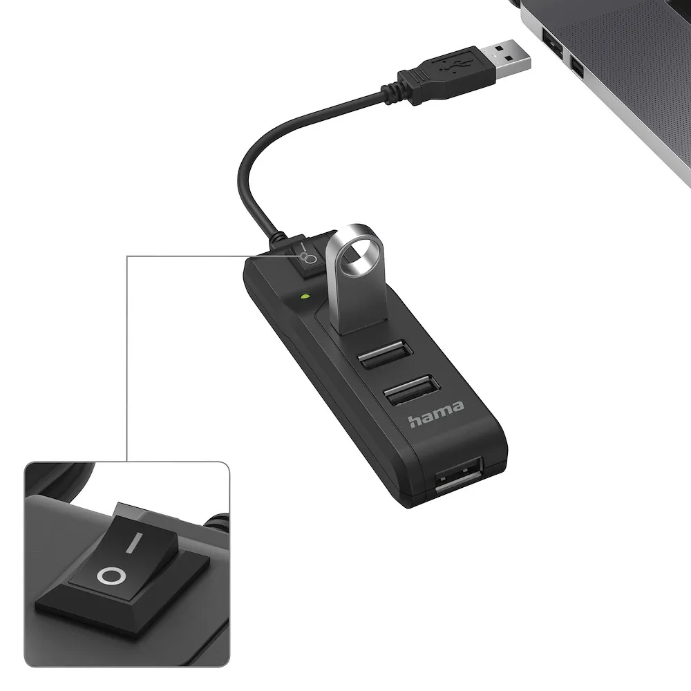 USB-2.0-Hub 1:4 Schwarz