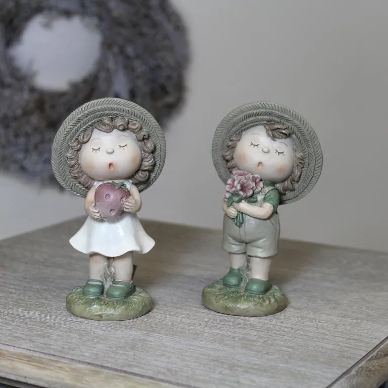 Poly-Kinder stehend 8,5x8x16,5 cm gr&uuml;n/b