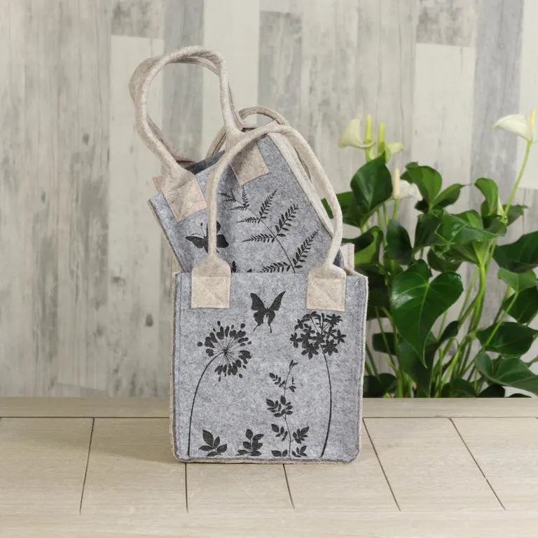 Deko-Filztaschenset 2er 16x15x16/20x19x2