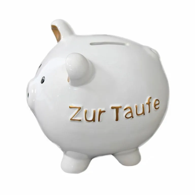 Dolomite-Sparschwein wei&szlig; 14 x 13 x 14 c