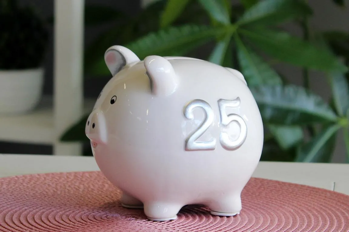 Sparschwein  -25-  silber 14 x 13 x 14 c