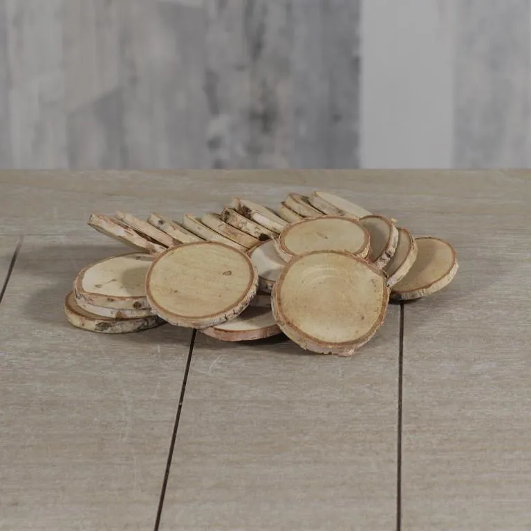 Deko-Holzscheiben in Beutel 4,5 x 4,5cm,