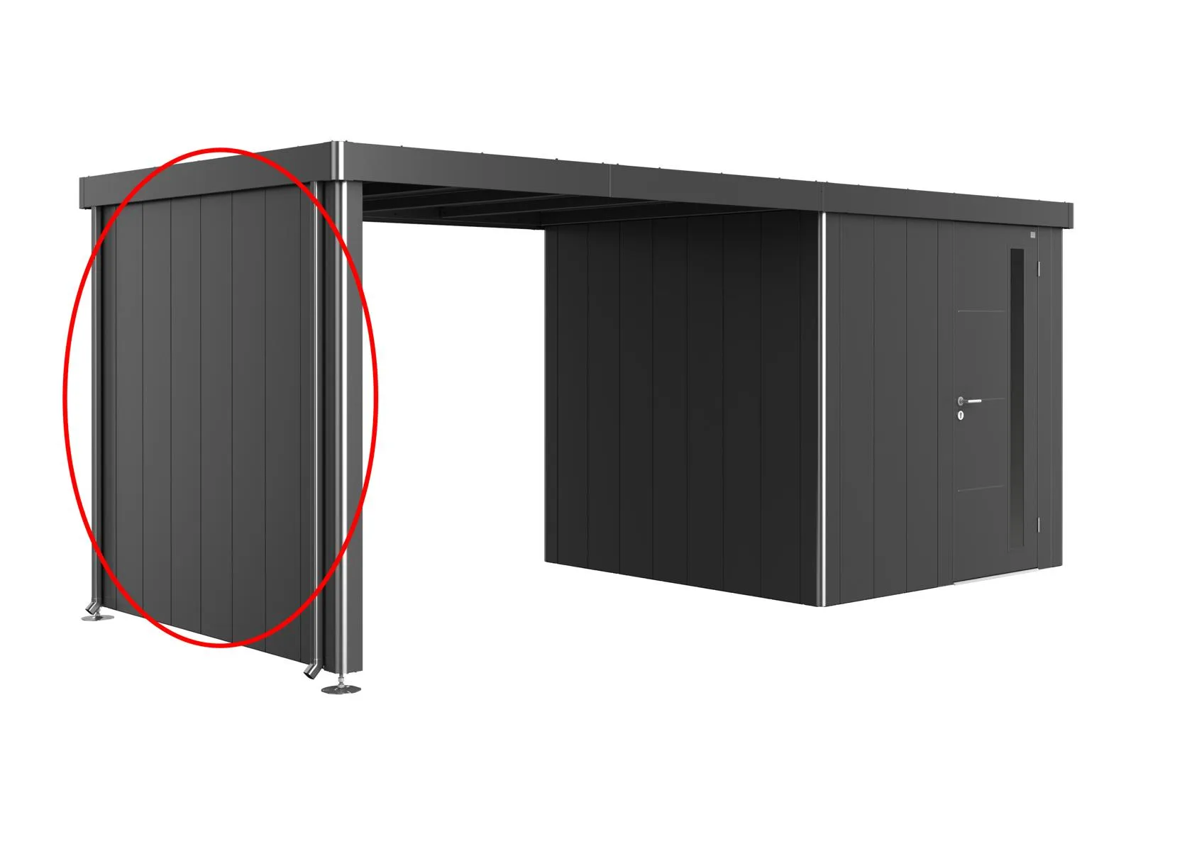 Seitenwand f&uuml;r Seitendach zu