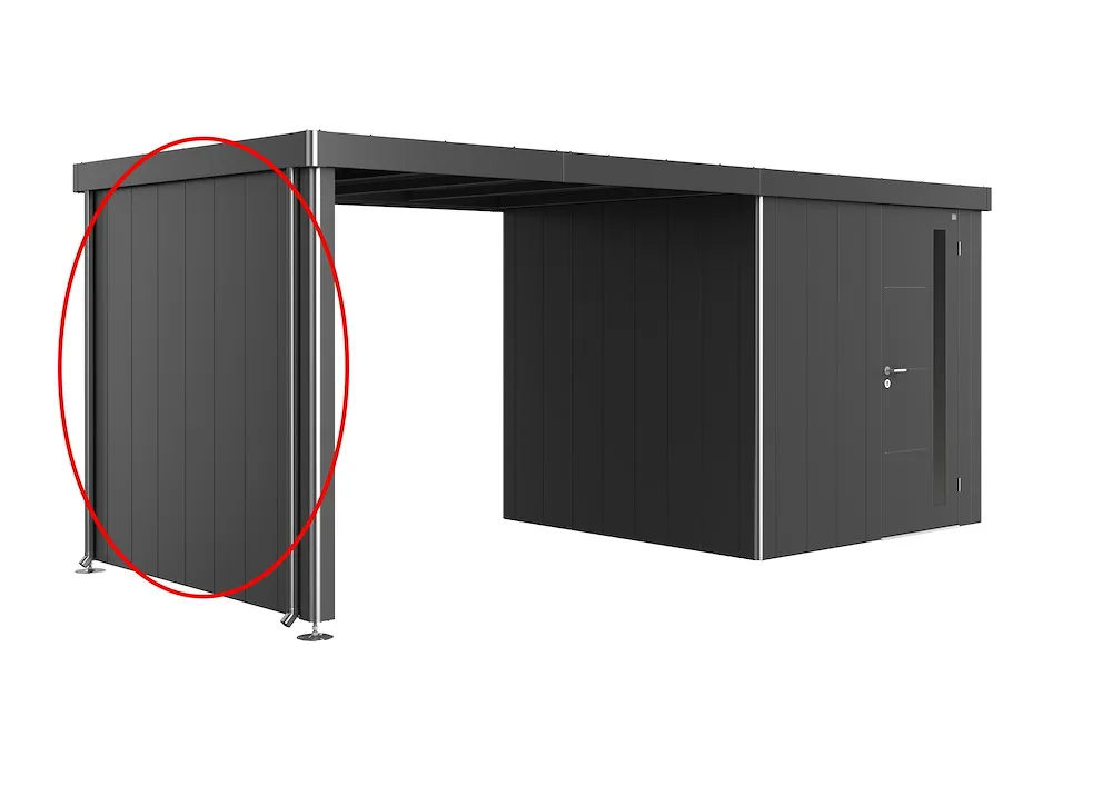 Seitenwand f&uuml;r Seitendach zu