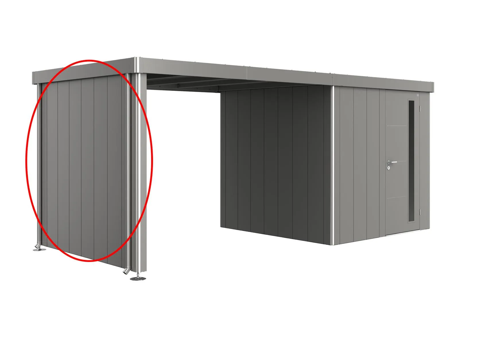 Seitenwand f&uuml;r Seitendach zu